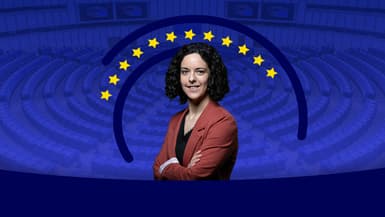 Manon Aubry, candidat de la France insoumise aux élections européennes du 9 juin 2024.